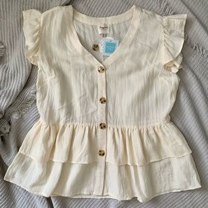 Button-Up Peplum Top